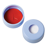 11mm Poly Crimp Seal Cap (blue) with Septa PTFE/Silicone w/Starburst, pk.1000